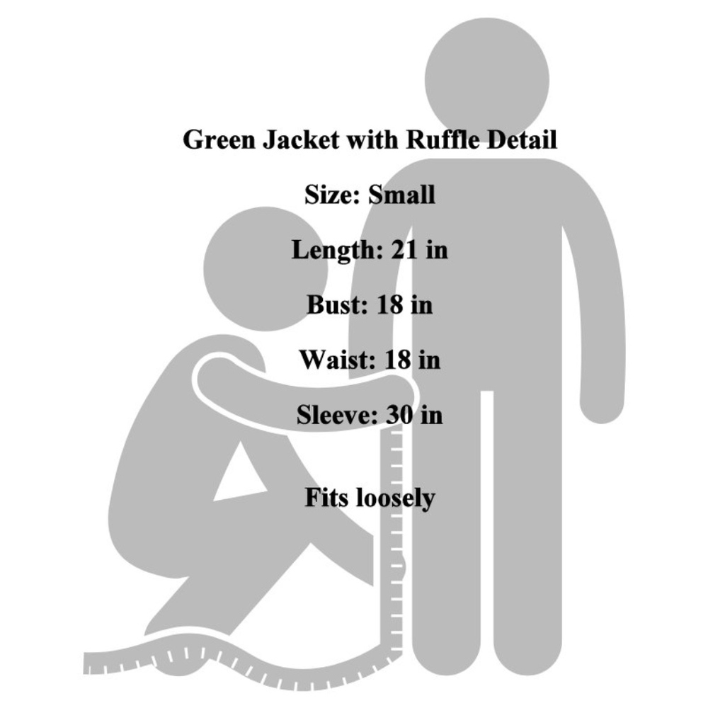 Green Jacket with Ruffle Detail New Without Tags - Picture 6 of 6